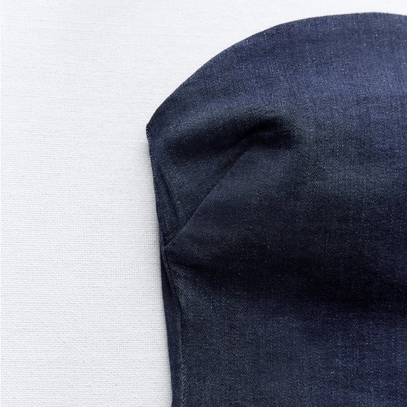 Zara ZW Strapless Denim Dress - Picture 17 of 17